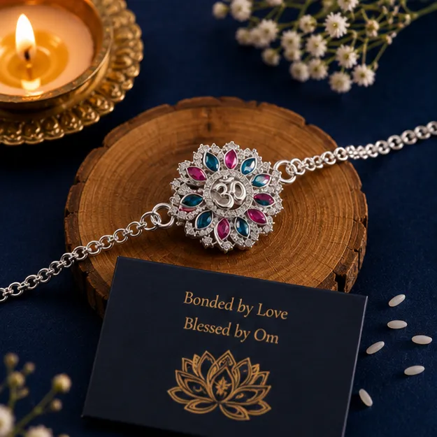 Royal Om Blossom Rakhi